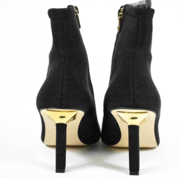 Good American Pointed Toe Stiletto Heeled Ankle Booties - Black - Picture 8 of 11